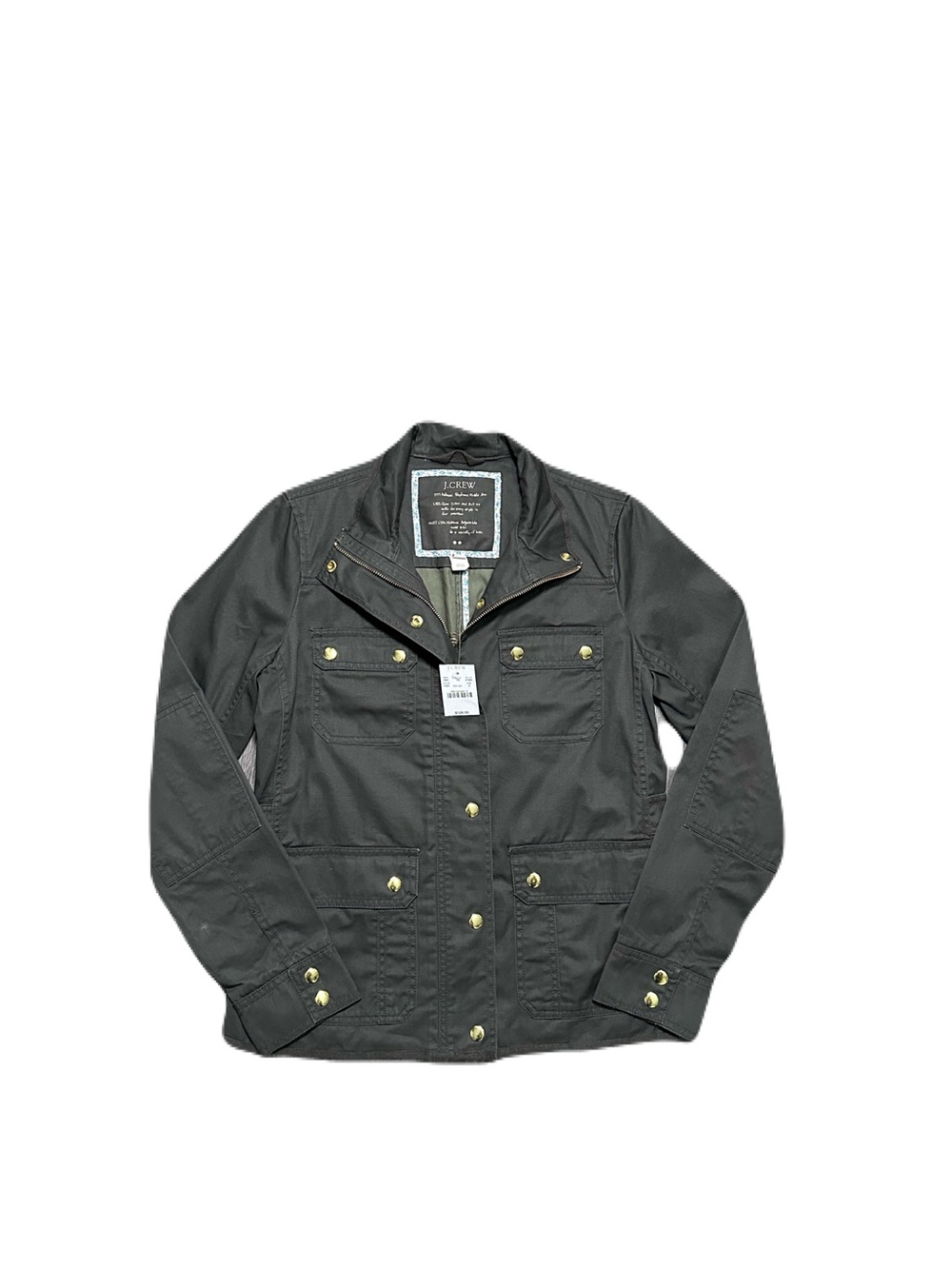 J Crew NWT Womens Coat Field Jacket PM Olive Green Relaxed Boyfriend Utility